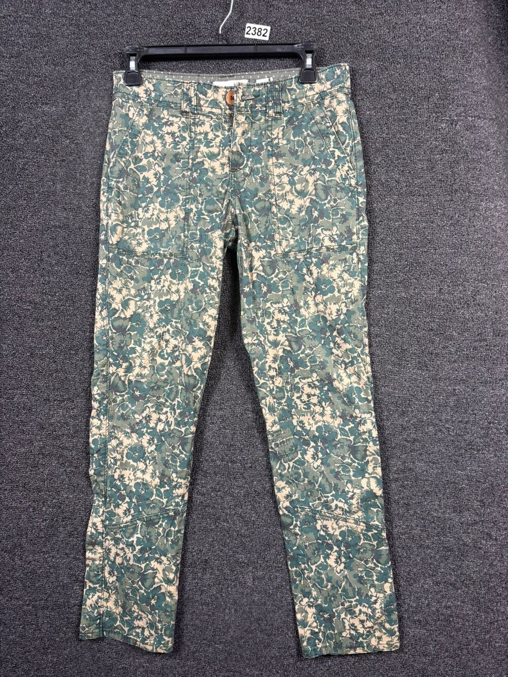 Anthropologie Hei Hei Pants Womens Size 26 Floral Green Pockets Boho Stretch